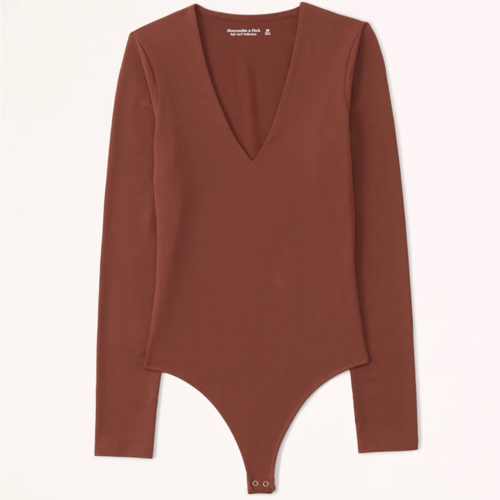 Abercrombie AF Long Sleeve Seamless Fabric V-Neck Bodysuit
